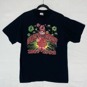 Vintage Fruit Of The Loom Canada’s 125 Birthday 1867-1992 Black T Shirt M